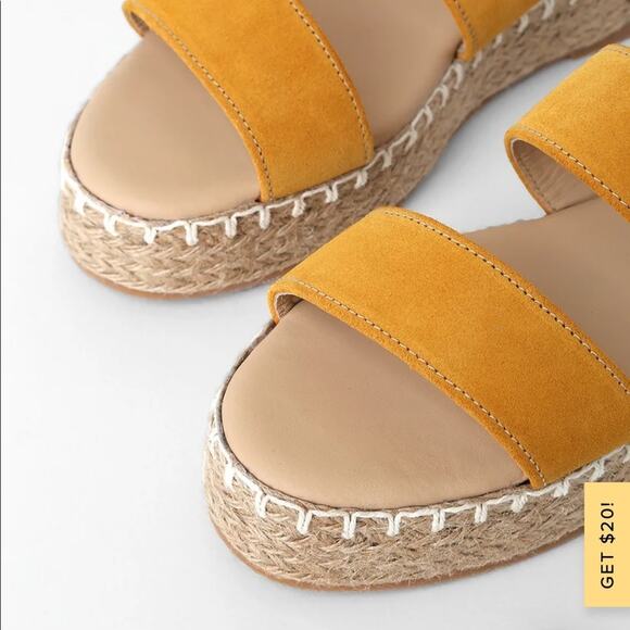 Sayler Suede Leather Flatform Espadrille Slides lulus - Picture 2 of 7